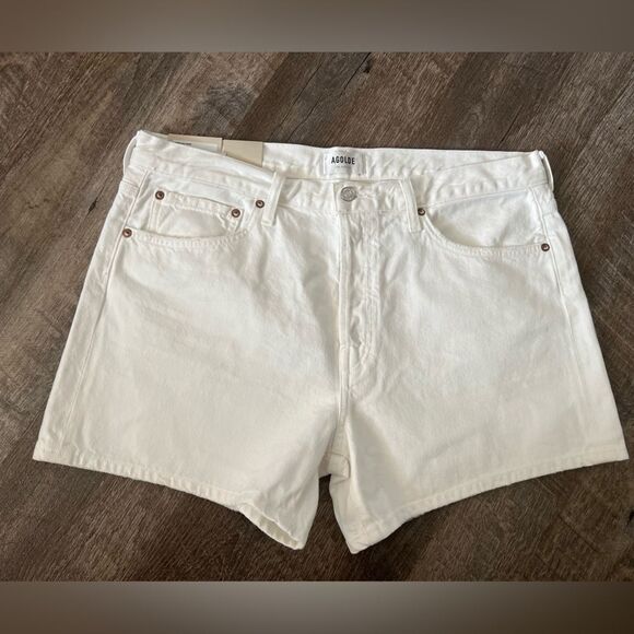 Agolde Parker Long Short Loose Fit Vintage Short Denim Jeans-Size 32 - Picture 1 of 8